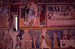 Bominaco, chiesa di San Pellegrino, particolare della parete affrescata